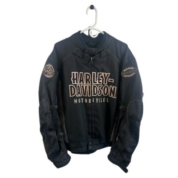 Harley-Davidson Motorcycle Jacket Riding Biker Black Double Liner‎ Men's Size XL